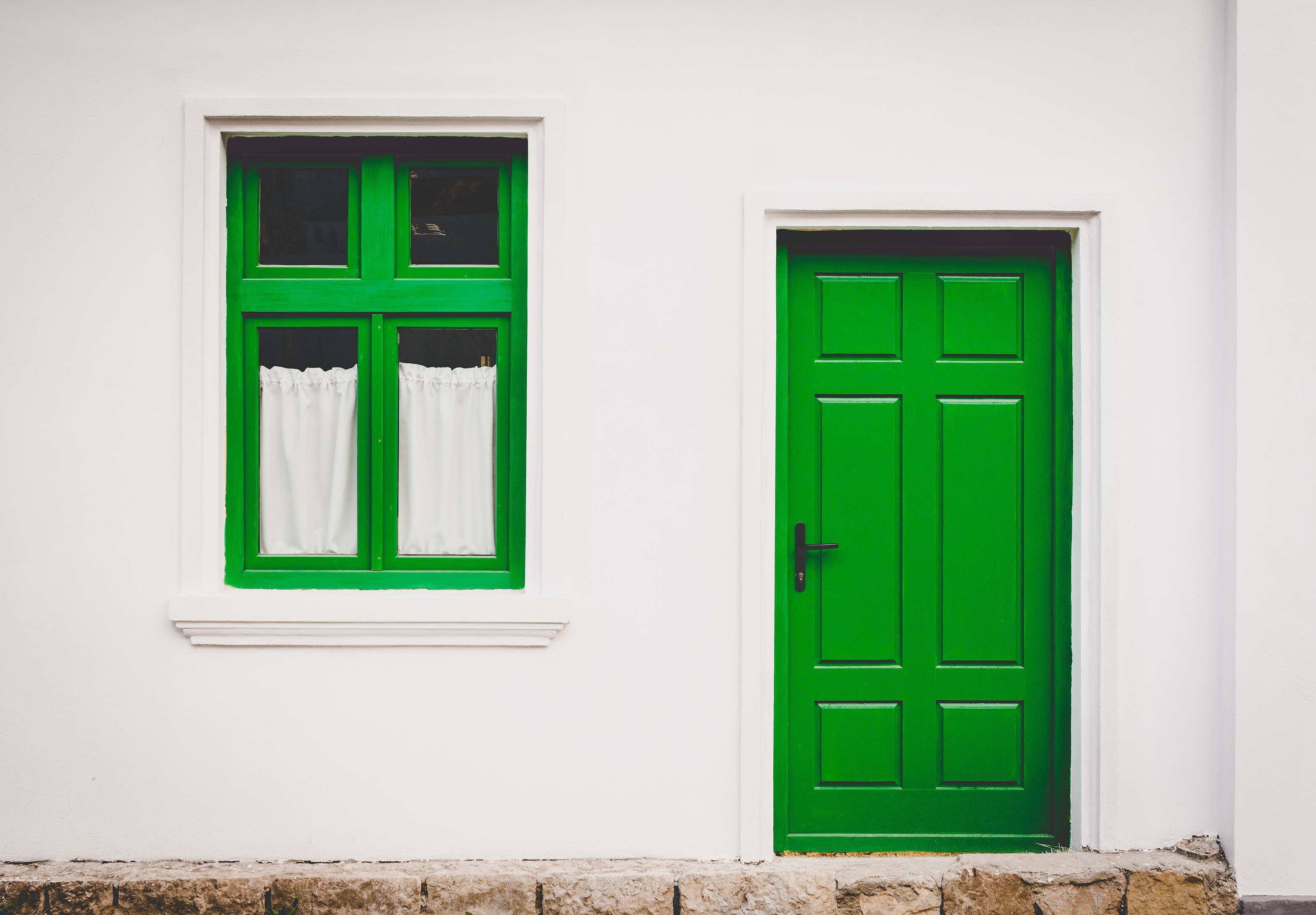 White and green house